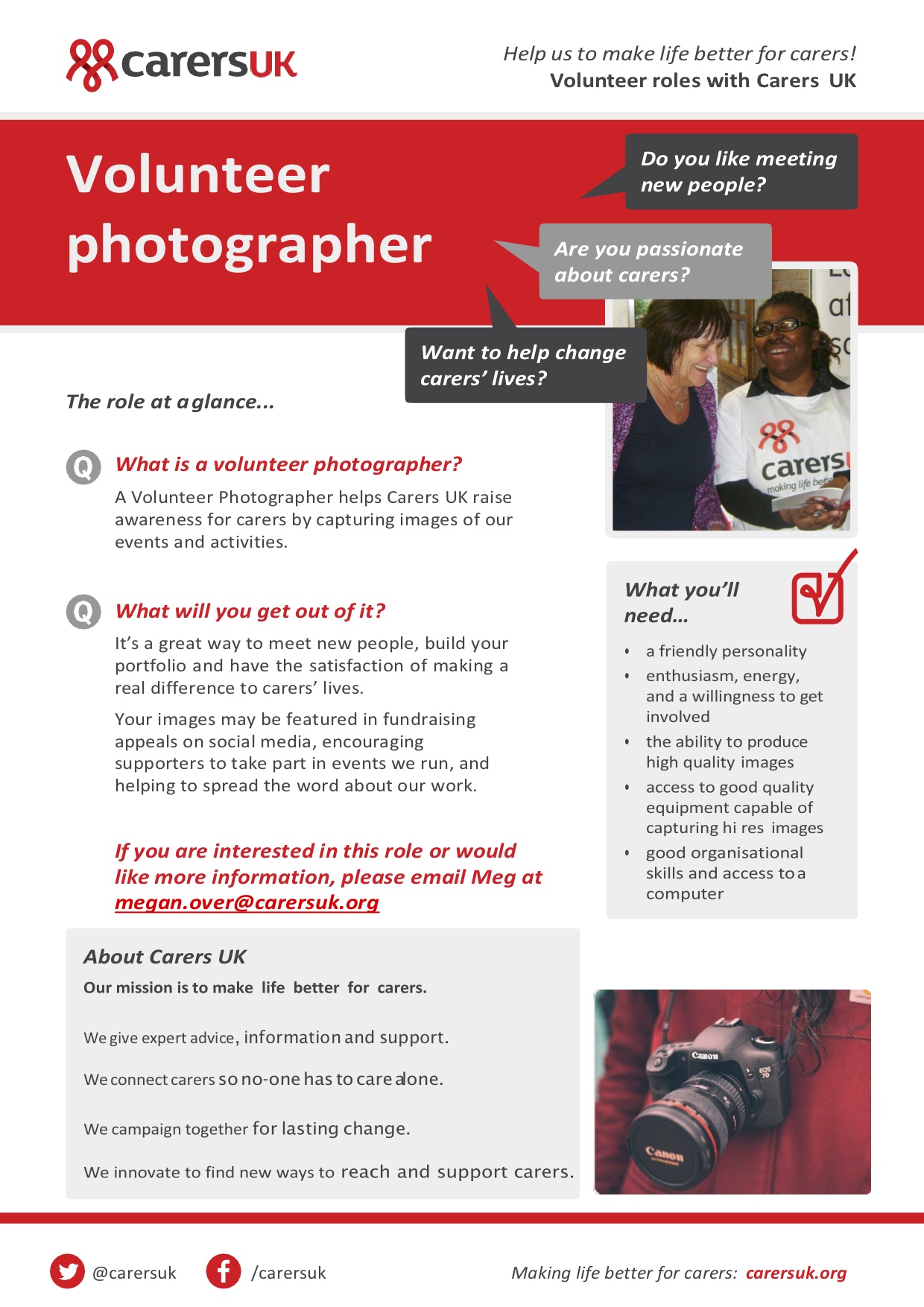 Volunteer photographer